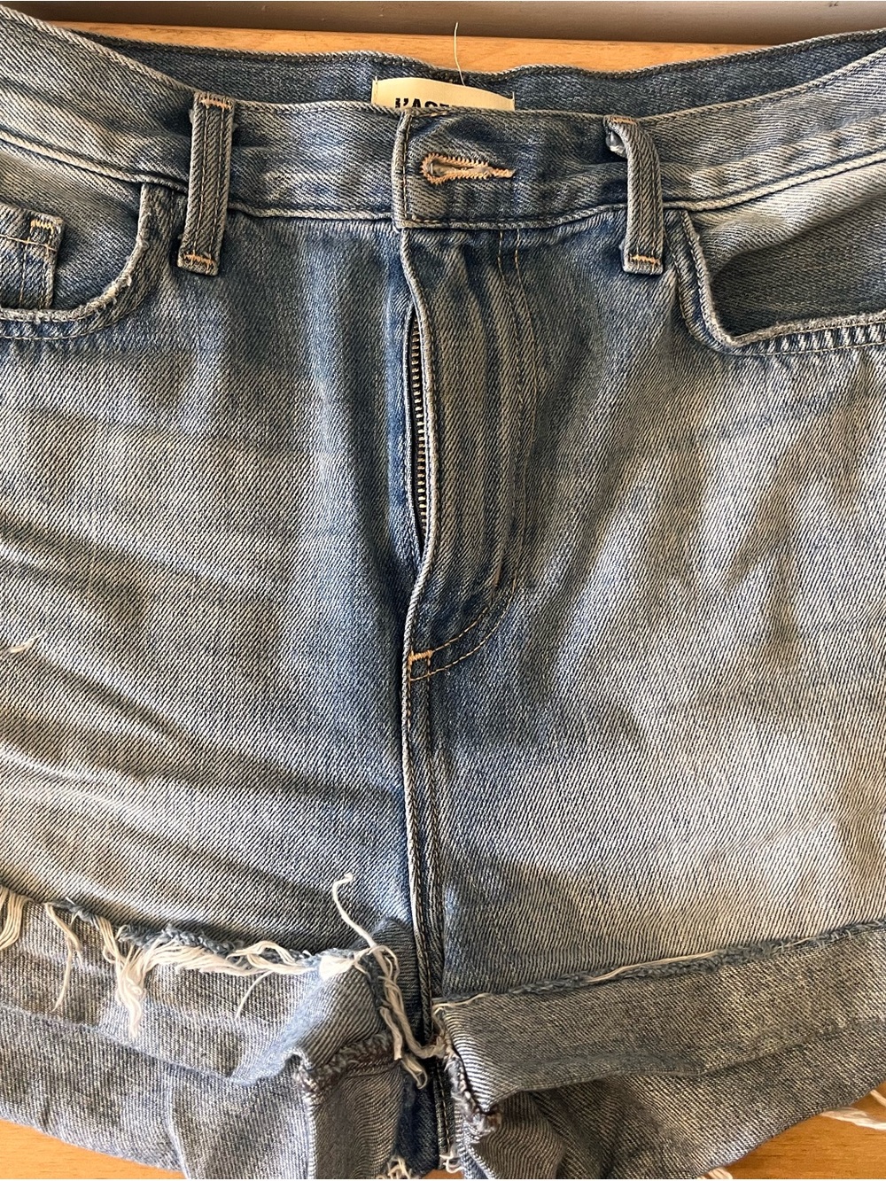 L'AGENCE Light Blue Denim Cutoff Shorts